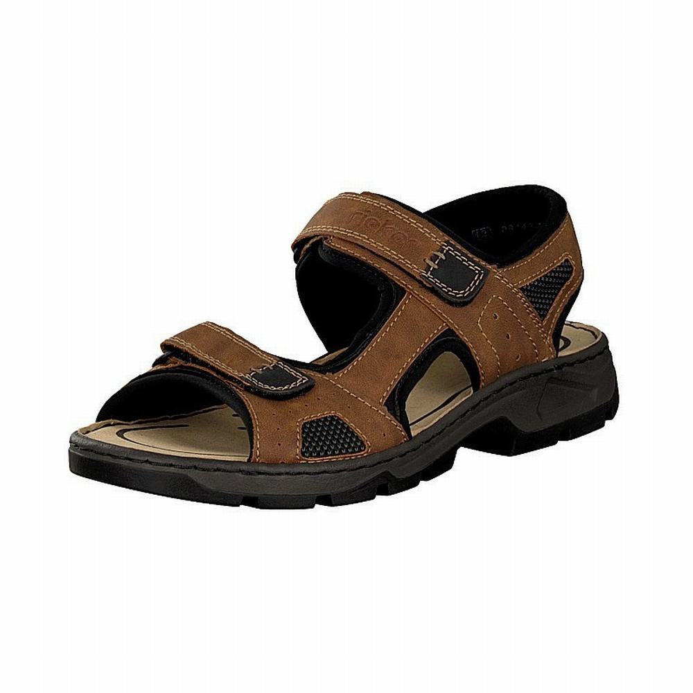Brown Men's Rieker 26156-25 Sandals | INMD95407
