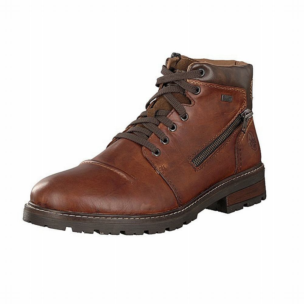 Brown Men's Rieker 32020-23 Lace Up Boots | GNAV07498