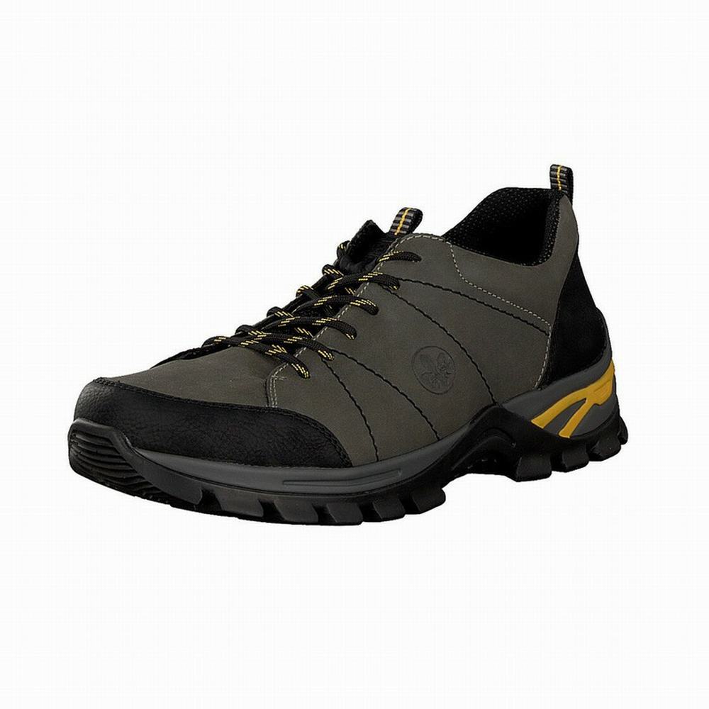 Grey Men's Rieker B6820-07 Lace Up Shoes | RFQU05143